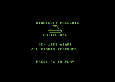 Battlezone title screen for Commodore 64